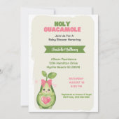 Pink Avocado Holy Guacamole Babydusche Einladung (Vorderseite)