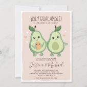 Pink Avocado Holy Guacamole Kinderdusche Einladung (Vorderseite)