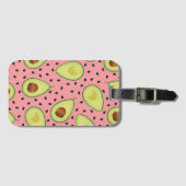 Pink Avocado Pattern Gepäckanhänger (Vorderseite (Horizontal))