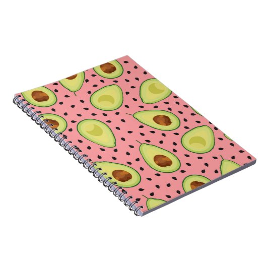 Pink Avocado Pattern Notizblock (Rechte Seite)
