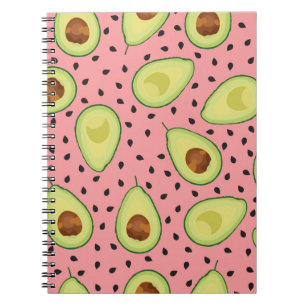 Pink Avocado Pattern Notizblock