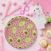Pink Avocado Pattern Pappteller (Party)