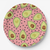 Pink Avocado Pattern Pappteller (Vorderseite)