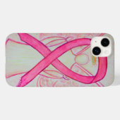 Pink Awareness Ribbon Angel Custom iPhone Case (Rückseite (Horizontal))