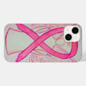 Pink Awareness Ribbon Angel Custom iPhone Case (Rückseite (Horizontal))