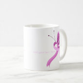 Pink Awareness Ribbon Butterfly Kaffee Tasse (VorderseiteRechts)