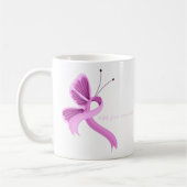 Pink Awareness Ribbon Butterfly Kaffee Tasse (Links)