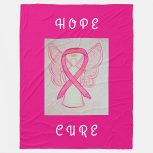 Pink Awareness Ribbon Engel Cancer Chemo Blanket Fleecedecke