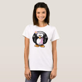 Pink Awareness Ribbon Penguin T-Shirt (Vorne ganz)