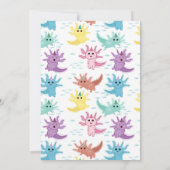 Pink Axolotkids Niedlich Salamander Geburtstagspar Einladung (Rückseite)