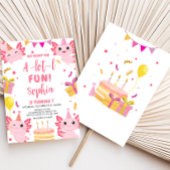 Pink Axolotl Alotl Geburtstagsparty Einladung