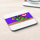 Pink axolotl art getränkeuntersetzer (Linke Seite)