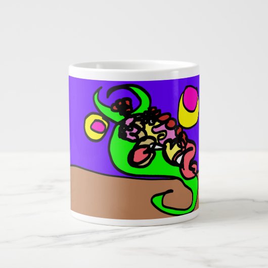 Pink axolotl art Jumbo-Tasse (Vorderseite)