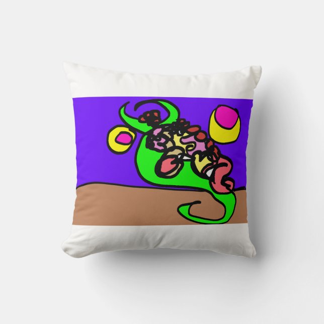 Pink axolotl art kissen (Vorderseite)