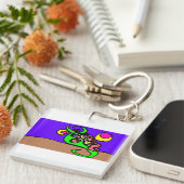 Pink axolotl art schlüsselanhänger (Vorderseite rechts)