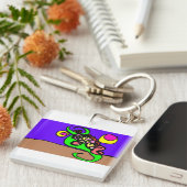 Pink axolotl art schlüsselanhänger (Vorderseite rechts)