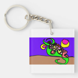 Pink axolotl art schlüsselanhänger