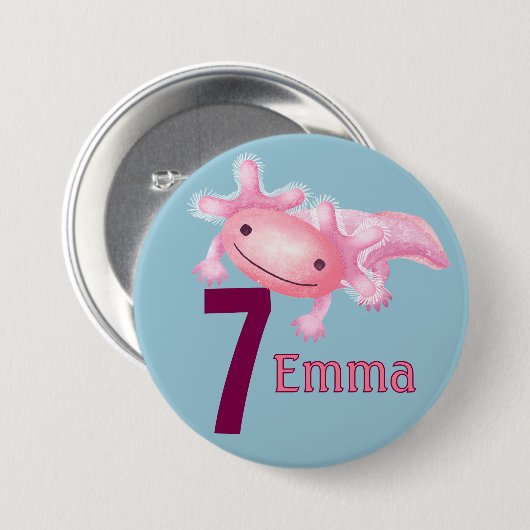 Pink Axolotl Button (Vorne & Hinten)
