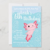 Pink Axolotl Geburtstagsparty Einladung (Vorderseite)