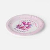 Pink Axolotl Girls Geburtstagsparty Pappteller (Schrägansicht)