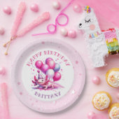 Pink Axolotl Girls Geburtstagsparty Pappteller (Party)