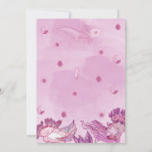 PINK AXOLOTL Kinderdusche Einladung Mädchen (Rückseite)