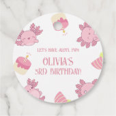 Pink Axolotl Kindergeburtstag Souvenir-Geschenk Geschenkanhänger (Rückseite)