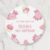 Pink Axolotl Kindergeburtstag Souvenir-Geschenk Geschenkanhänger (Vorderseite)