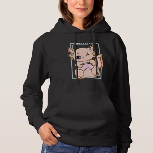Pink Axolotl Plays Video Game For Computer Player  Hoodie (Vorderseite)