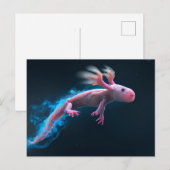 Pink Axolotl Postkarte (Vorne/Hinten)