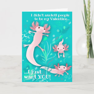Pink Axolotls Custom Valentine's Day Card Feiertagskarte