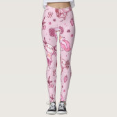 Pink Axolotls Muster Leggings (Vorderseite)