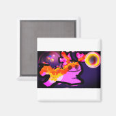 Pink axolotspass Welle Magnet (Vorderseite/Rückseite)