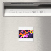 Pink axolotspass Welle Magnet (In Situ (Geschirrspüler))