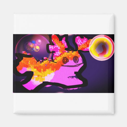 Pink axolotspass Welle Magnet (Vorne)