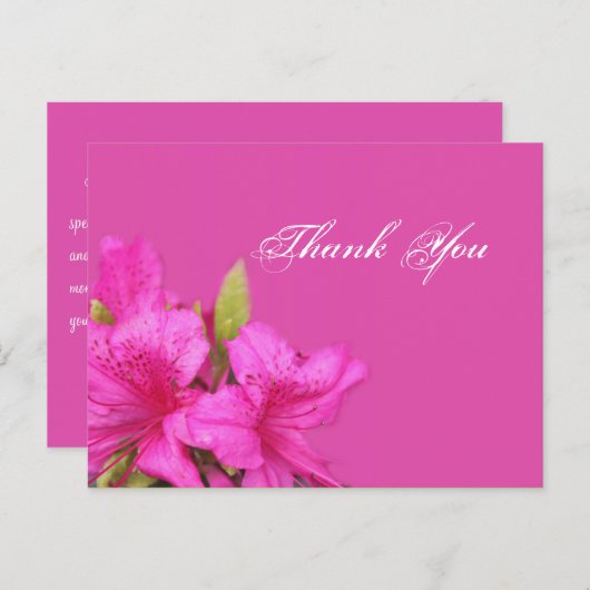 Pink azalea Blume danke Postkarten (Vorne/Hinten)