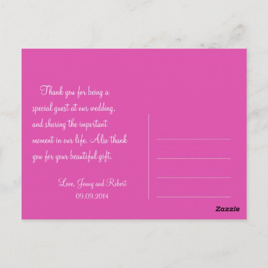 Pink azalea Blume danke Postkarten (Rückseite)