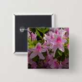 Pink Azalea Bush Frühjahr Floral Button (Vorne & Hinten)
