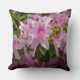 Pink Azalea Bush Frühjahr Floral Kissen