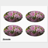 Pink Azalea Bush Frühjahr Floral Ovaler Aufkleber (Blatt)