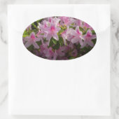 Pink Azalea Bush Frühjahr Floral Ovaler Aufkleber (Tasche)