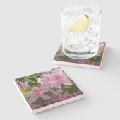 Pink Azalea Bush Frühjahr Floral Steinuntersetzer (Seitenansicht)