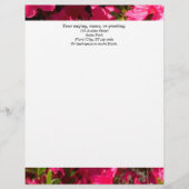 Pink Azalea Custom Letterhead mit Adresse Briefbogen (Vorderseite)