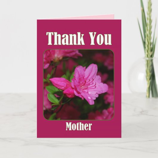 Pink Azalea Mutter Vielen Dank Leere Dankeskarte (Vorderseite)