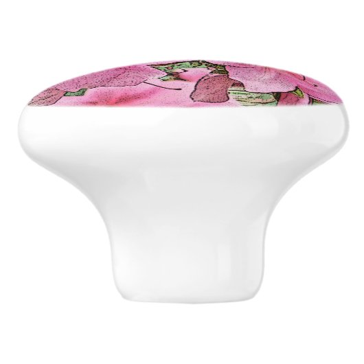 PINK AZALEAS KERAMIK PULL/KNOB KERAMIK KNOB KERAMIKKNAUF (Seitenansicht)