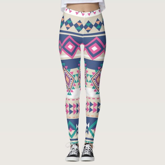 Pink Aztec Blend Frauen Leggings (Vorderseite)