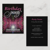 Pink Aztec Feathers Geburtstagsparty Einladungskar Visitenkarte (Vorne/Hinten)