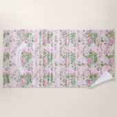 Pink Aztec Trellis Rose Muster Name oder Zitat Strandtuch (Vorderseite)