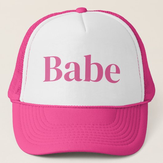 Pink Babe Bachelorette Trucker Hat Truckerkappe (Vorderseite)