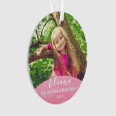 Pink Baby 2. Weihnachtsfeier Foto Ornament (Vorderseite)